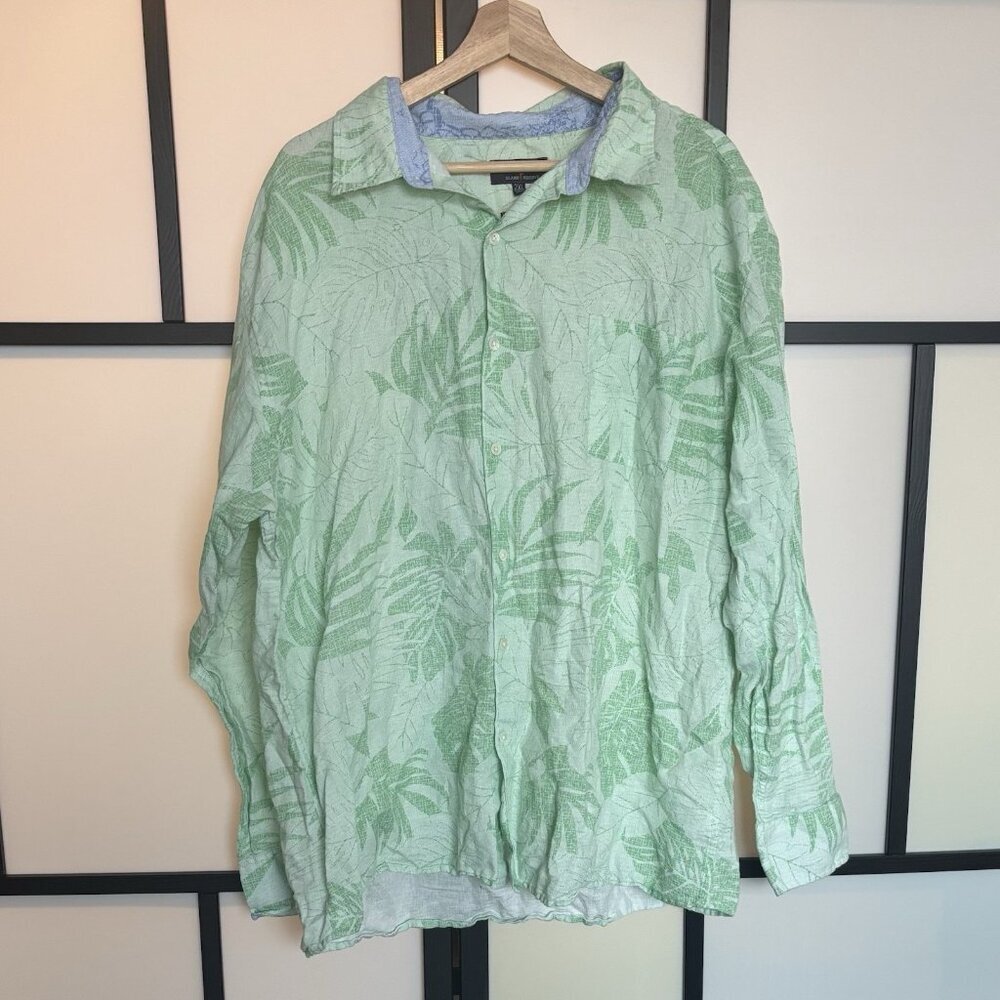 Margaritaville Island Reserve Linen Blend Lemon Key Shirt Men's 2XL Resort
